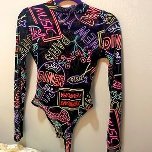 Sheer colorful bodysuit